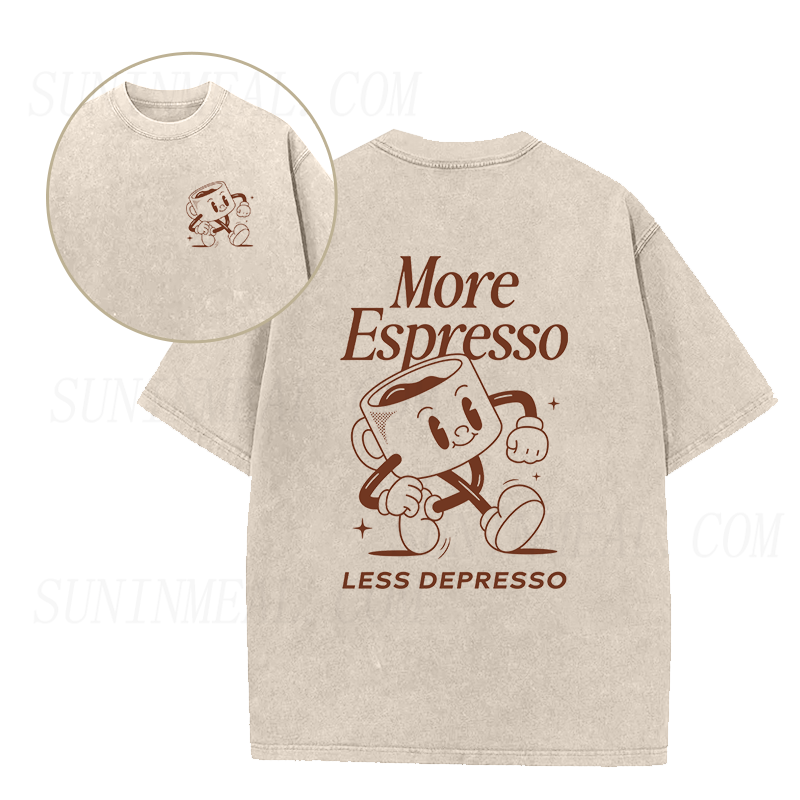 More Espresso Less Depresso Cute Coffee Unisex Tee