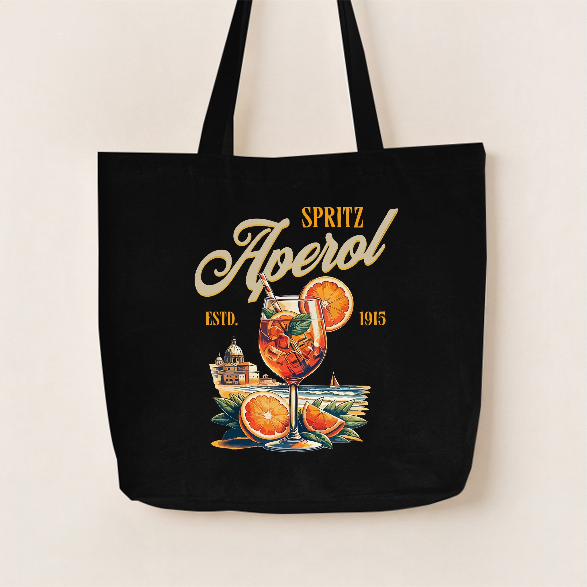 Aperol Cocktail Italian Spritz Canvas Tote Bag