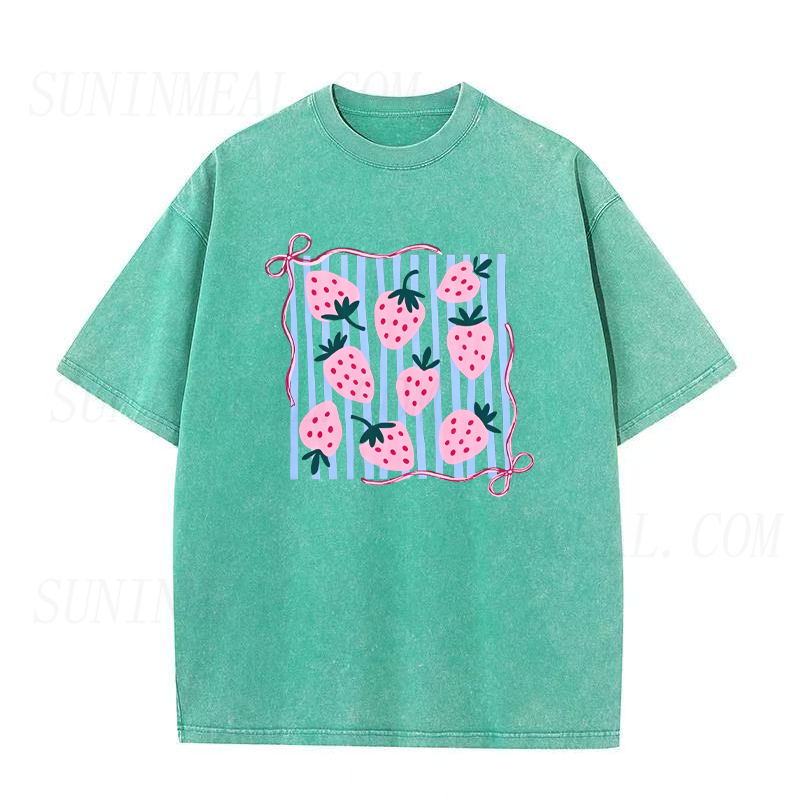 Cute Strawberry & Bow Unisex Tee