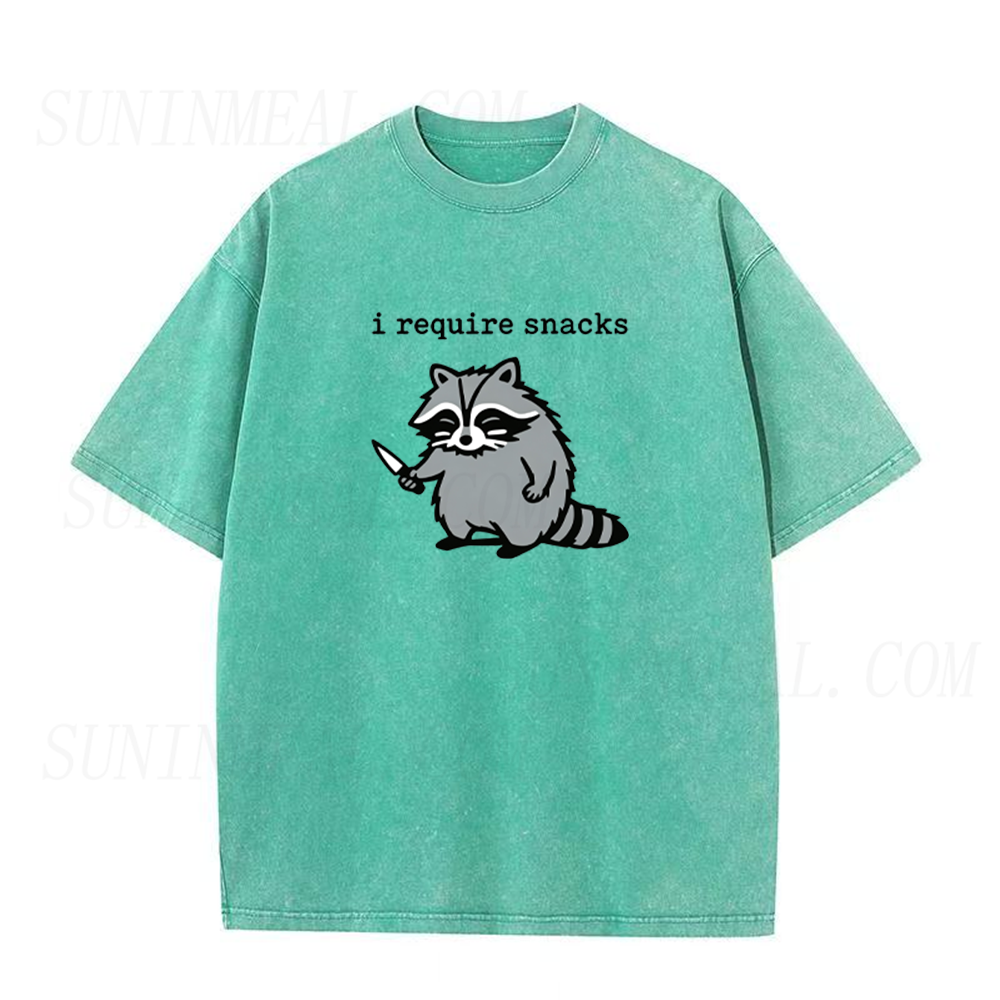 I Require Snacks Raccoon Unisex Tee
