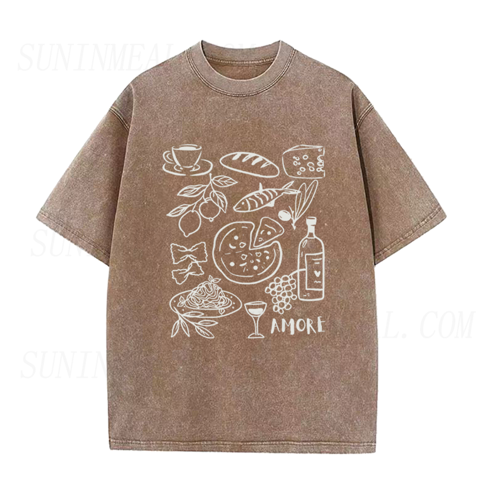Amore Italian Food Sketch Unisex Tee