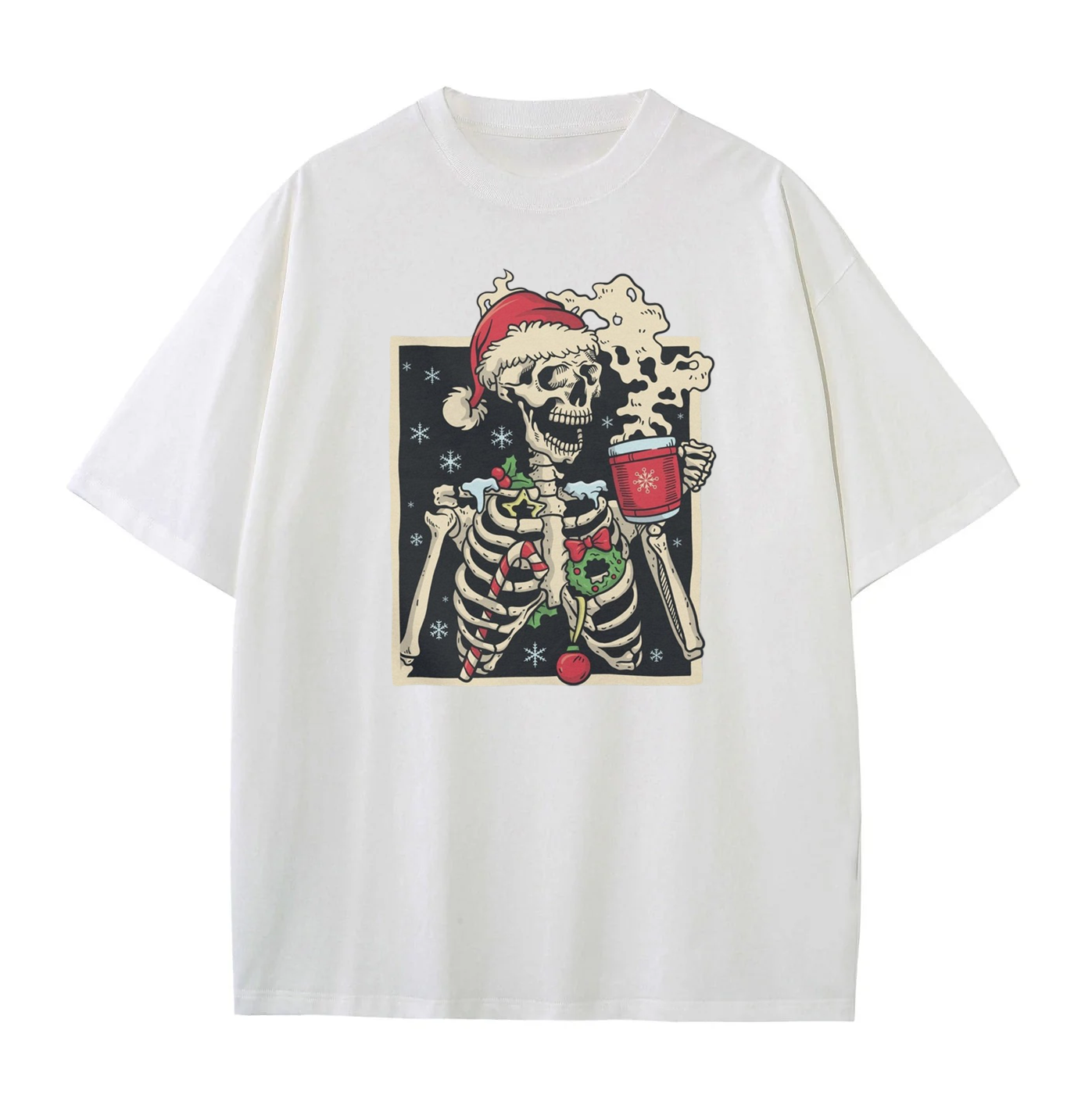 Dead Inside Skeleton Coffee Christmas Unisex T-shirt