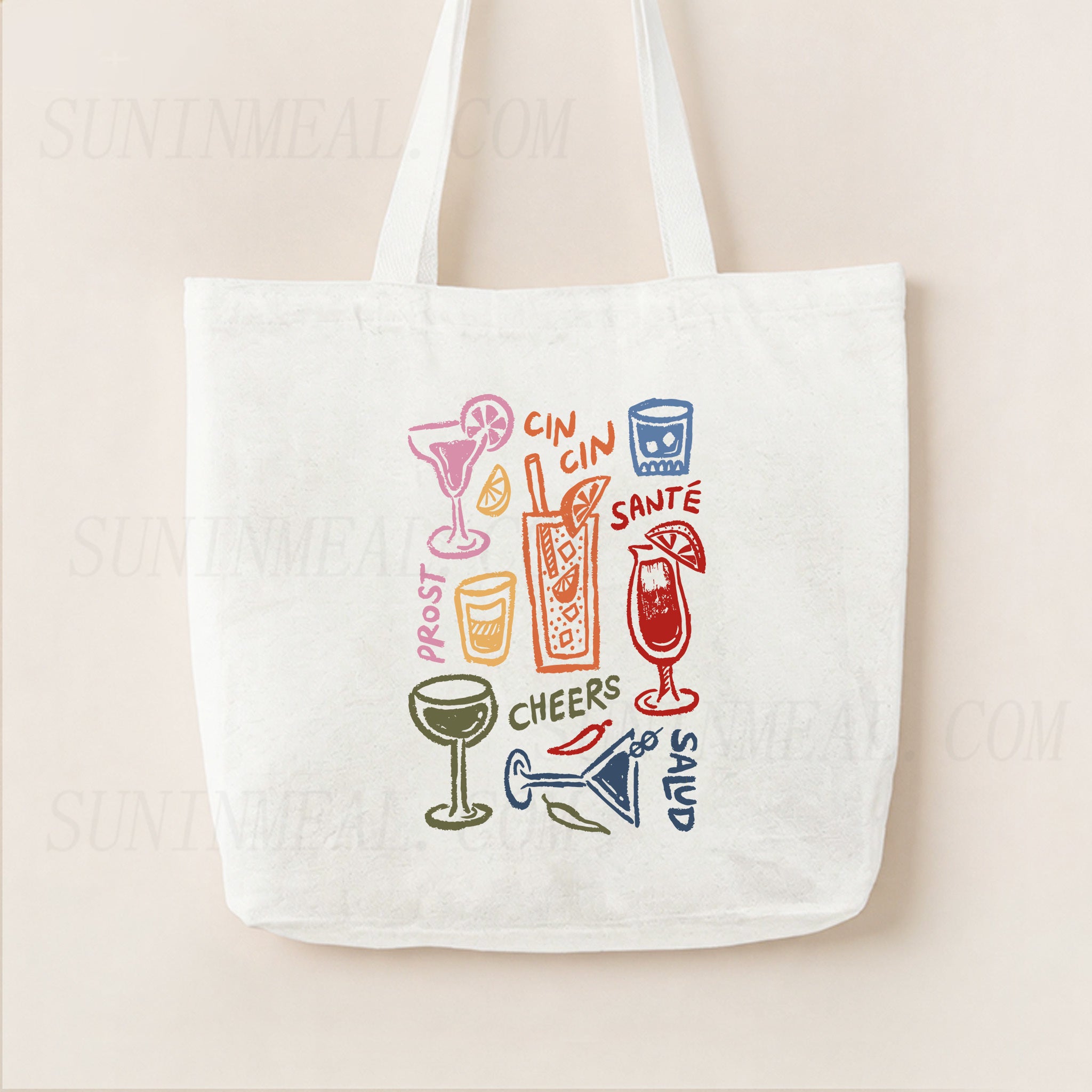 Wine Glasses Drink Canvas Tote Bag