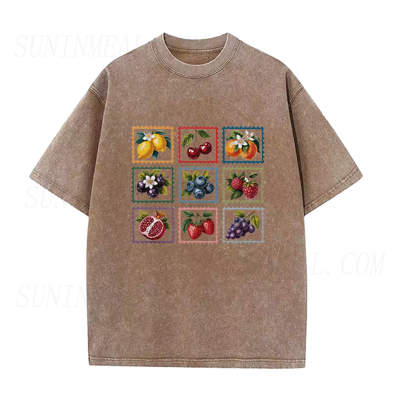 Vintage Fruit Stamps Unisex Tee