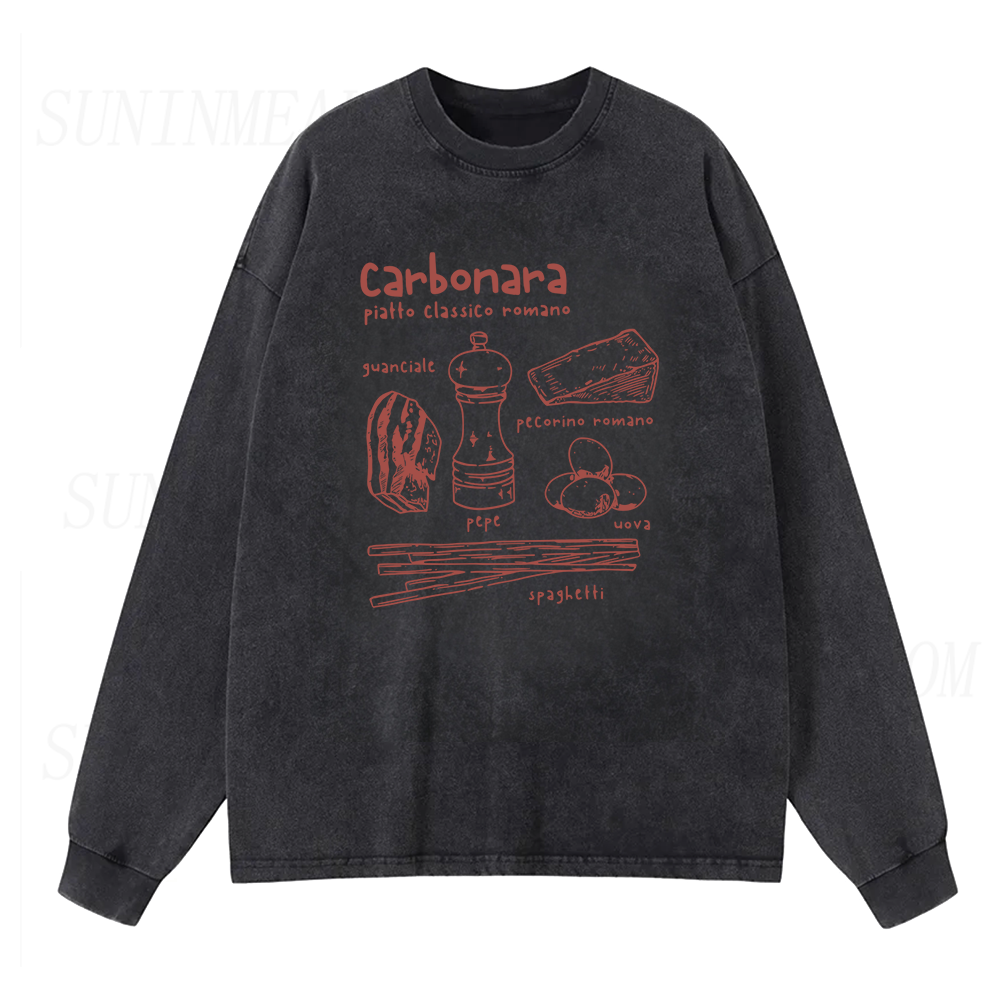 Carbonara Roma Pasta Long Sleeve Unisex Tee
