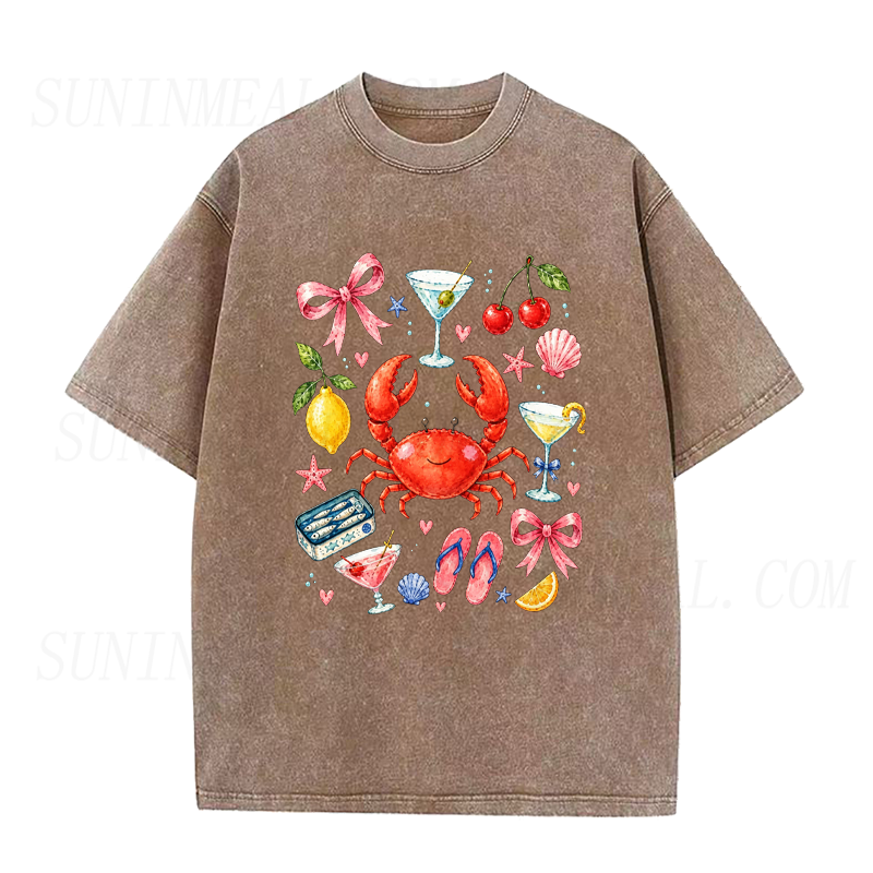 Cocktails & Crabs & Coastal Vibes Unisex Tee
