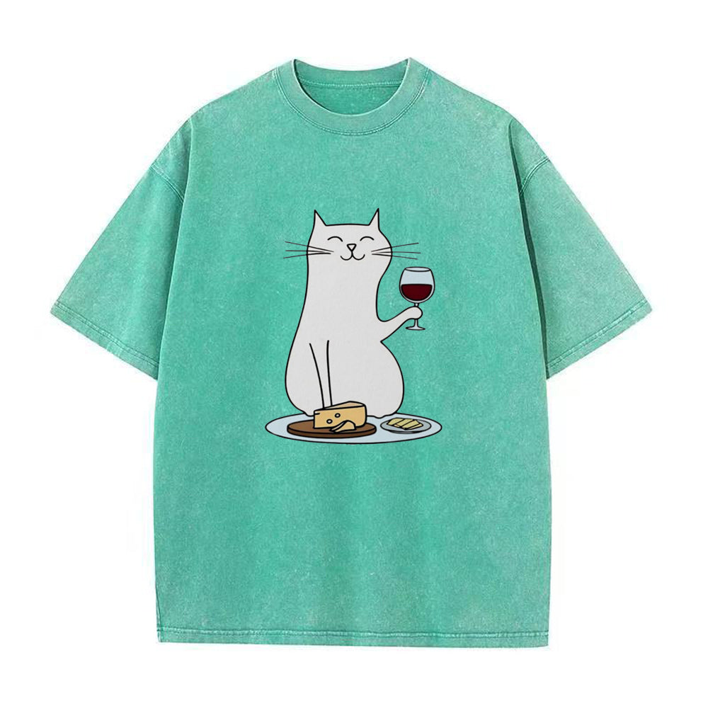 cat , Cheese and wine Unisex Tee