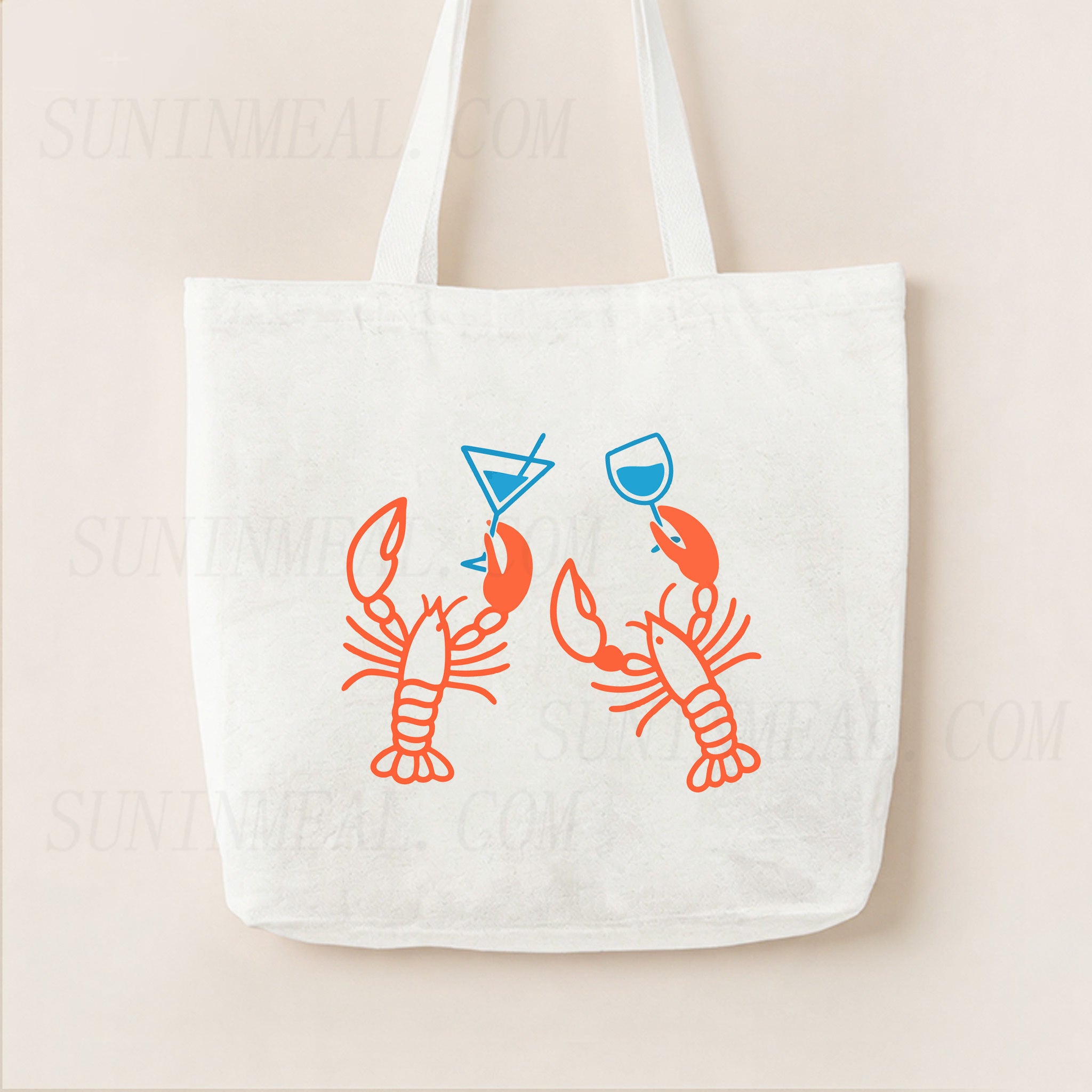 Martini Lobster Canvas Tote Bag