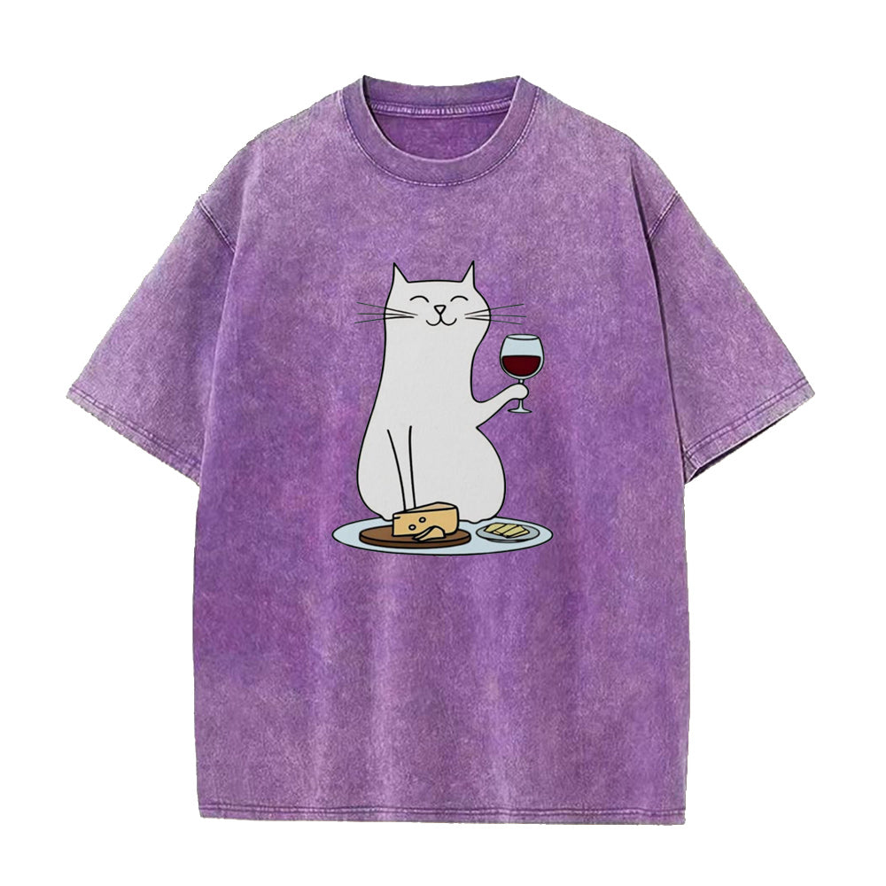 cat , Cheese and wine Unisex Tee