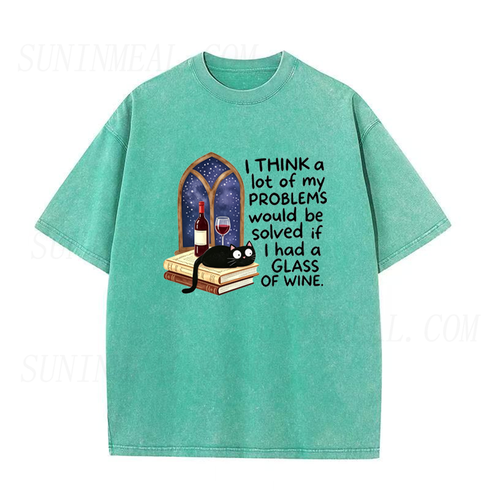 Problems Solved With Wine Cat Unisex Tee