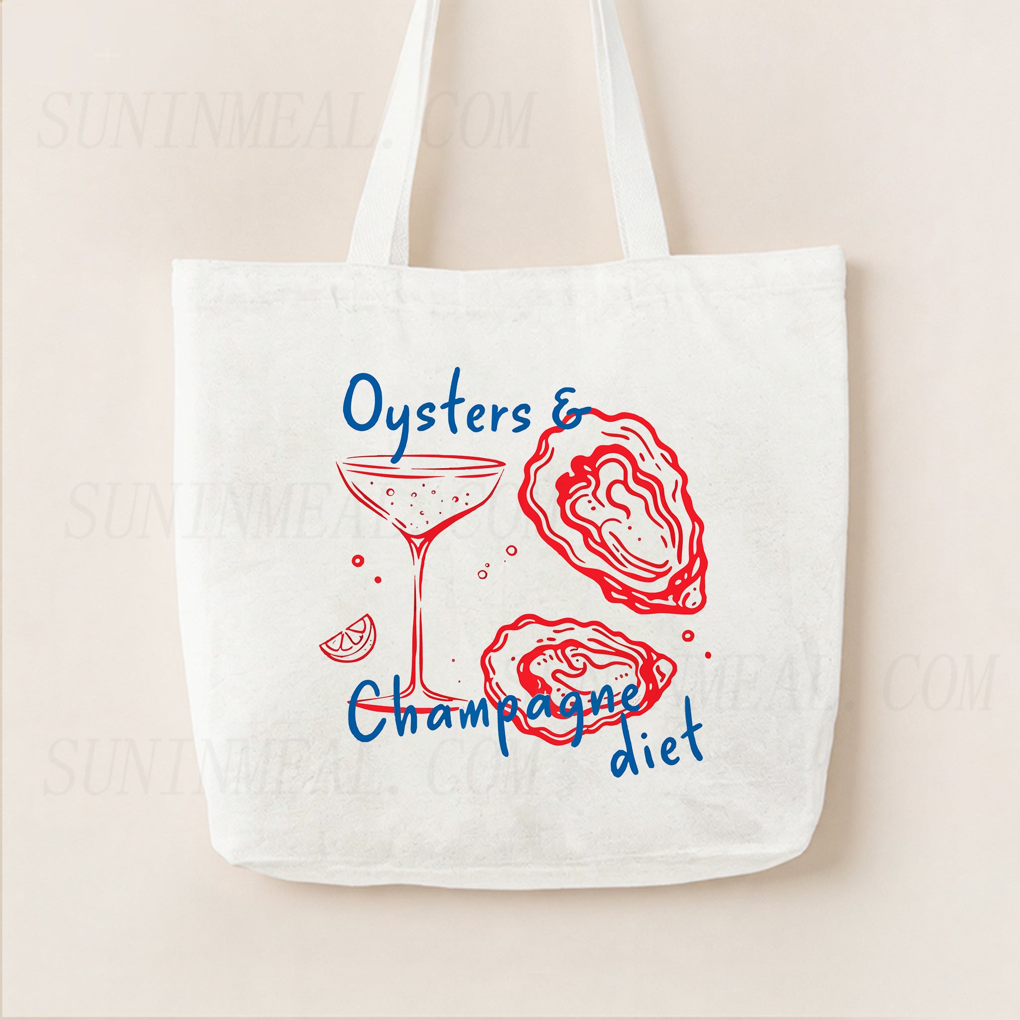 Oysters and Champagne Canvas Tote Bag