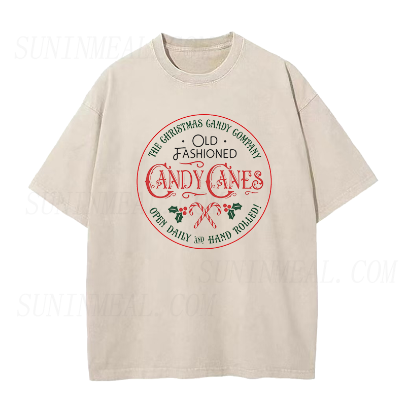 Hand Rolled Candy Cane Christmas Unisex Tee