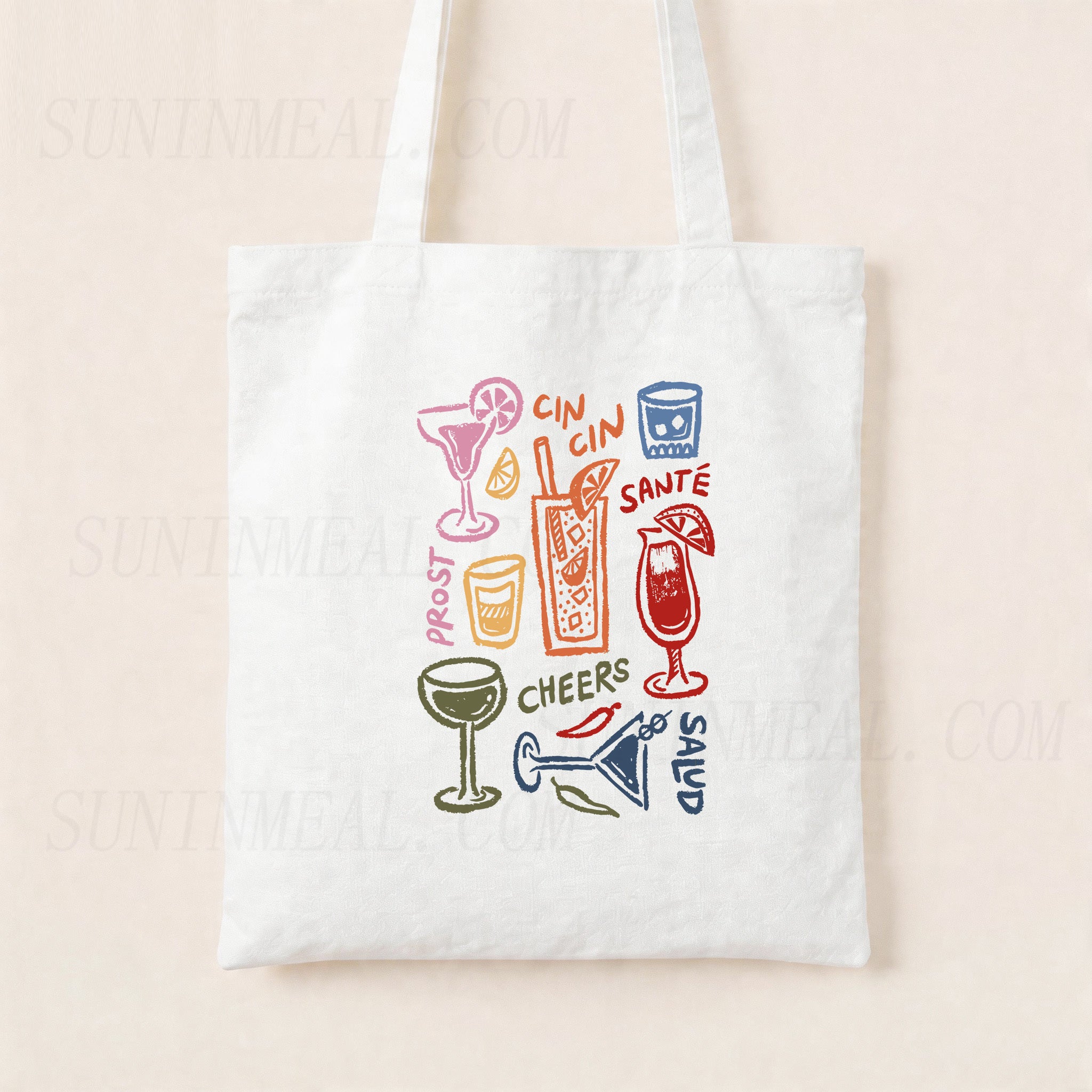 Wine Glasses Drink Canvas Tote Bag