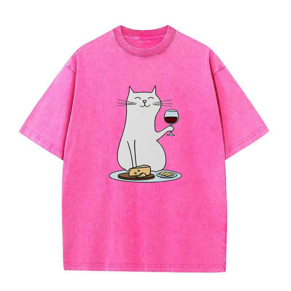 cat , Cheese and wine Unisex Tee