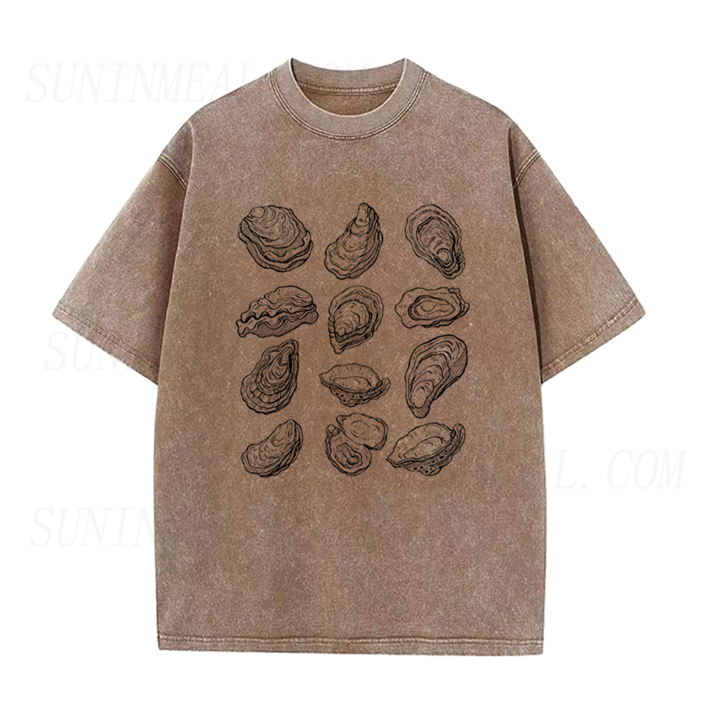 Seafood Oyster Drawing Unisex Tee
