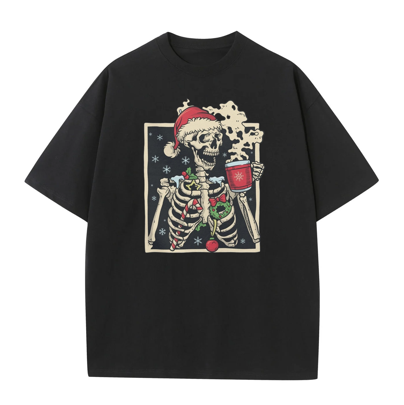 Dead Inside Skeleton Coffee Christmas Unisex T-shirt