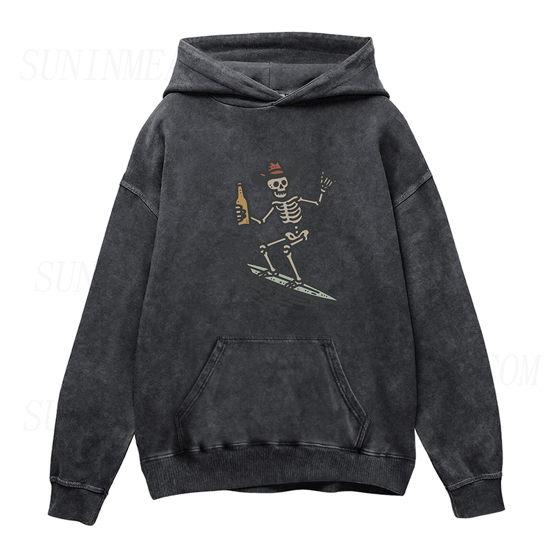 Vintage Surfer Skeleton Unisex Hoodie