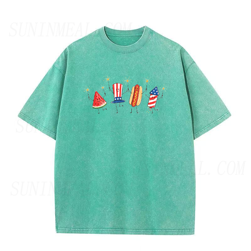 Fourth of July Crew Watermelon Hot Dogs & Fireworks Unisex Tee