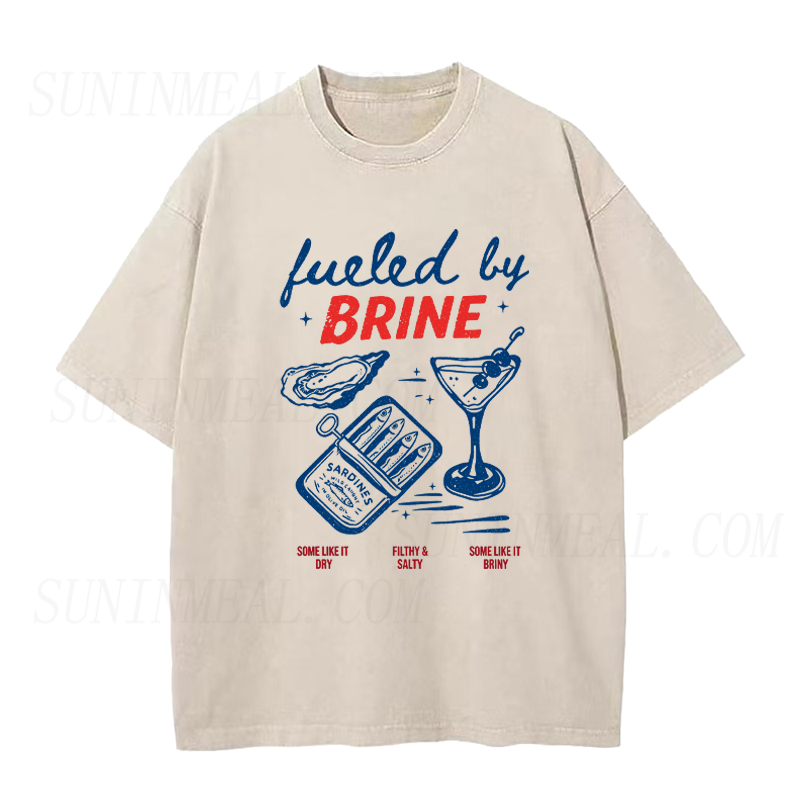 Fueled By Brine Oyster Sardines & Martini Unisex Tee
