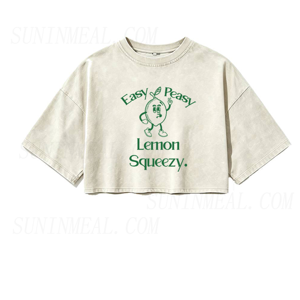 Easy Peasy Lemon Squeezy Oversized Crop Tee