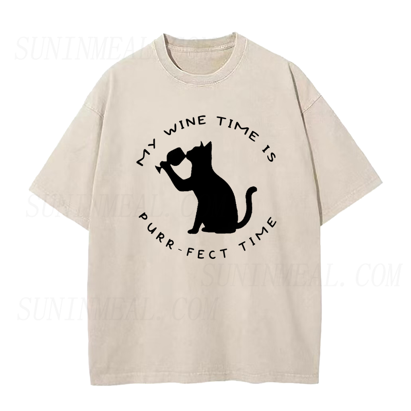 Cat Drinking Wine Unisex Tee