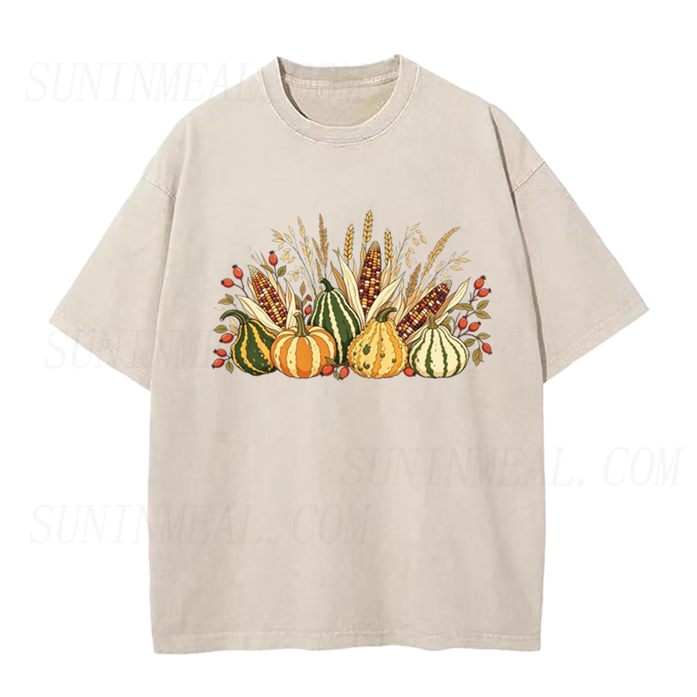 Harvest Pumpkin & Corn Autumn Unisex Tee