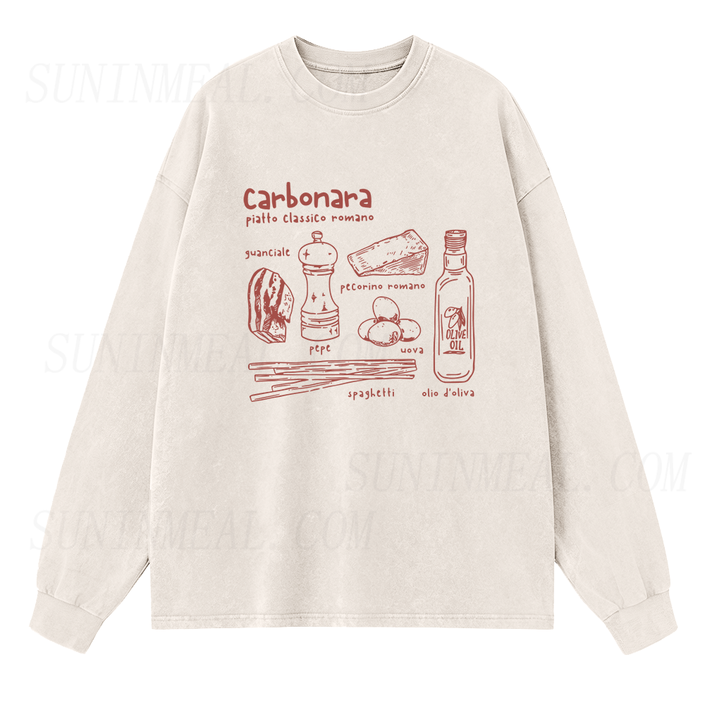 Carbonara Roma Pasta Long Sleeve Unisex Tee