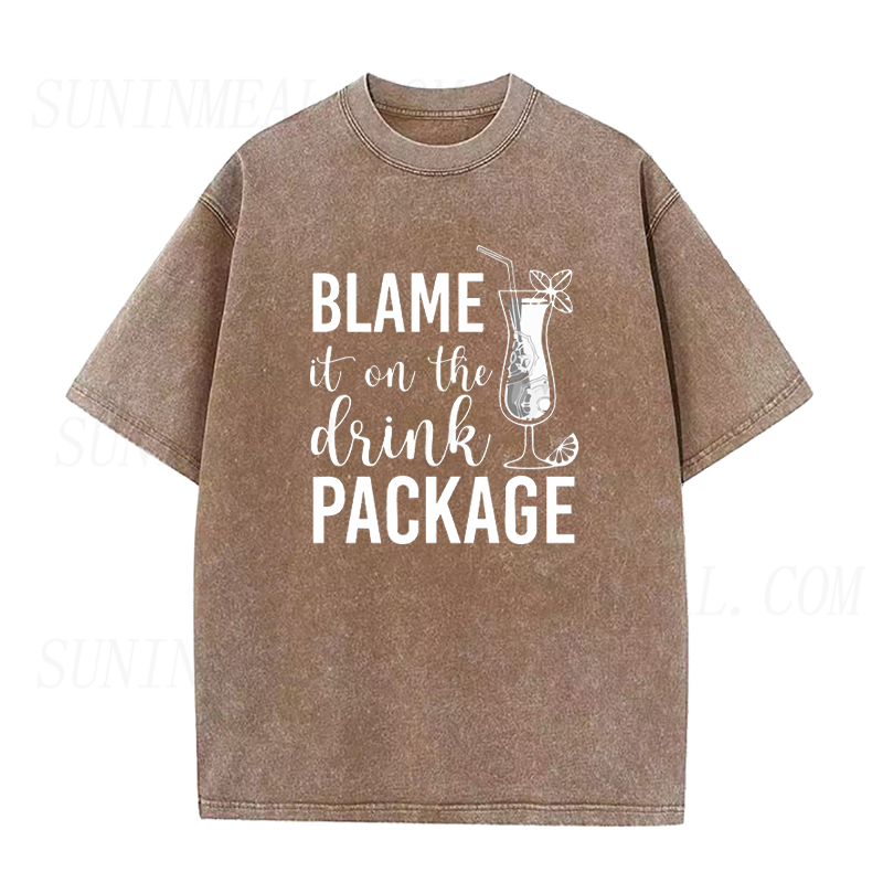 Retro Blame It On The Drink Package Unisex Tee