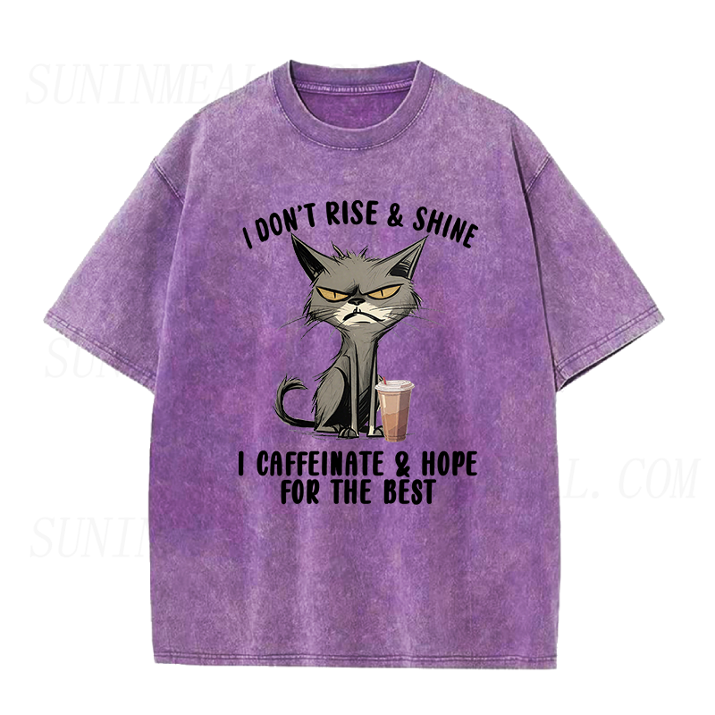 I Don't Rise And Shine Cat Coffee Unisex Tee