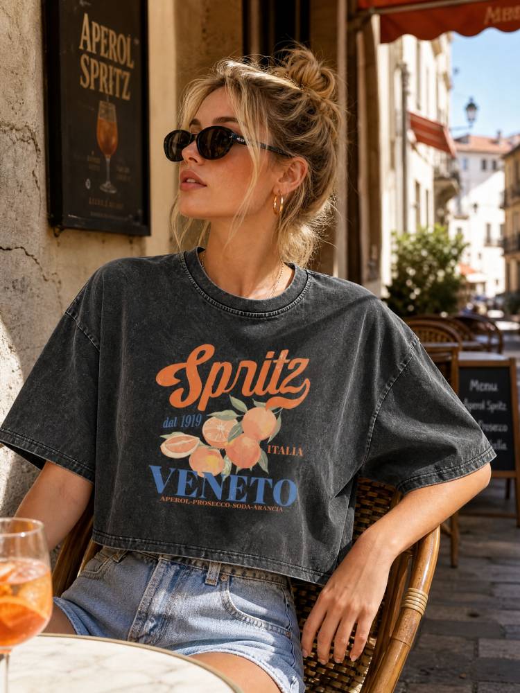 Spritz Veneto Oversized Crop Tee