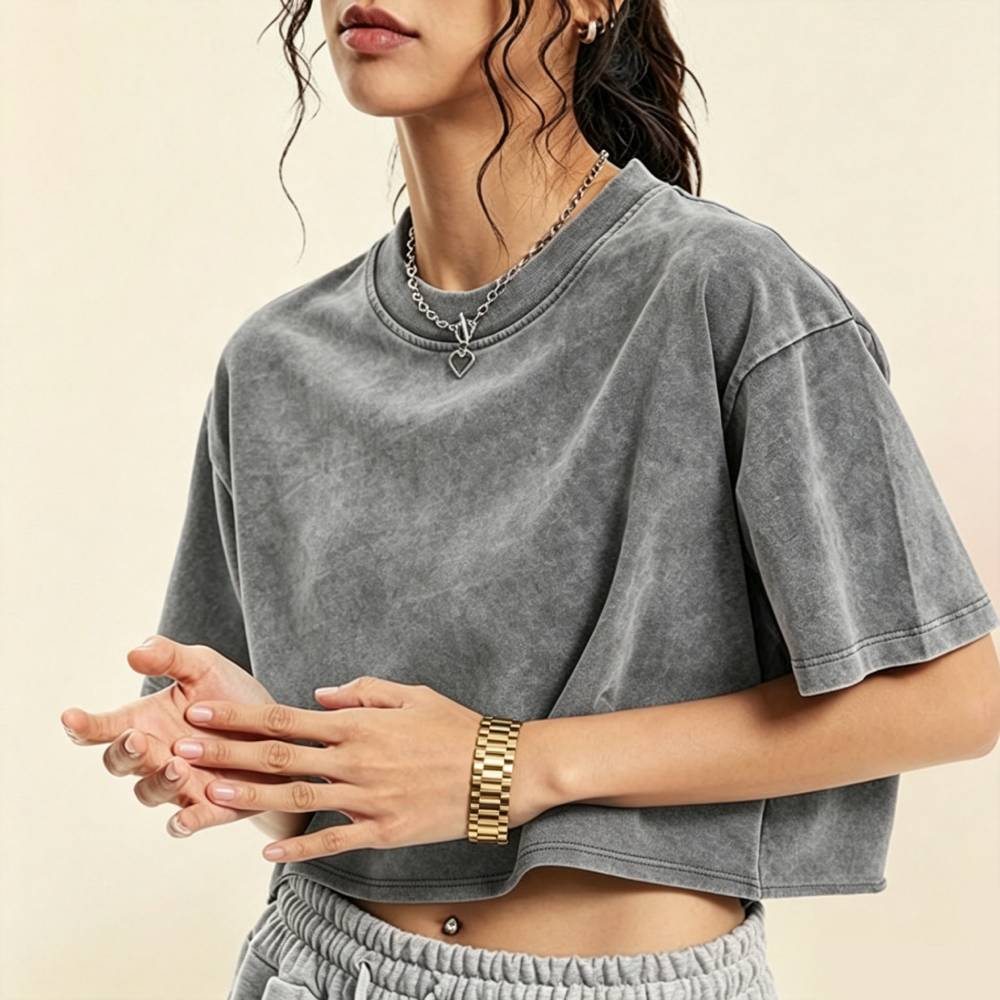 Solid Oversized Crop Tee
