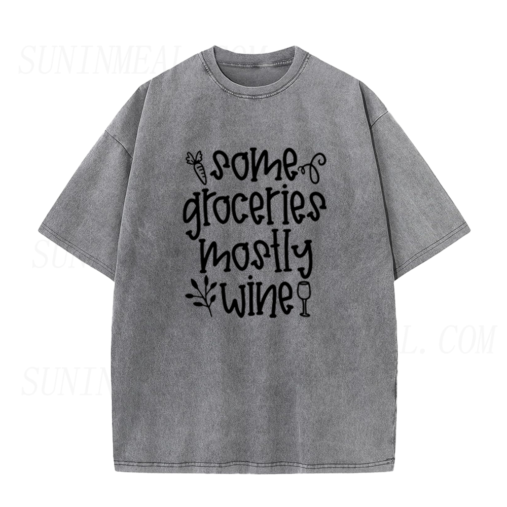 Some Groceries Mostly Wine Unisex Tee