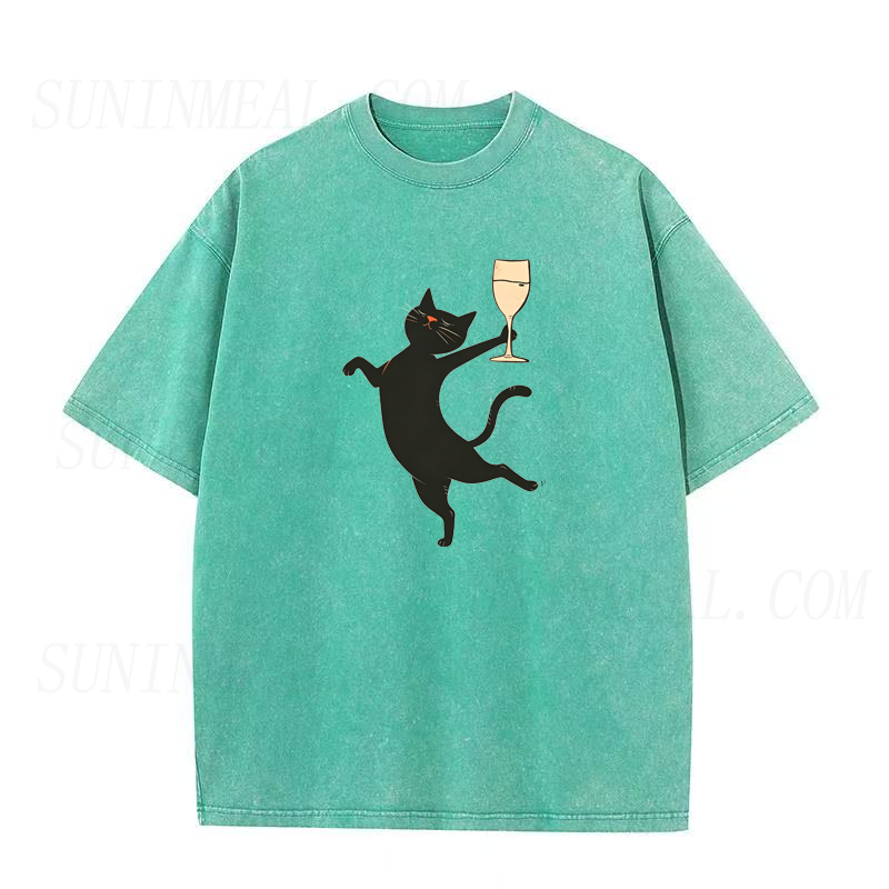 Black Cat Wine Unisex Tee