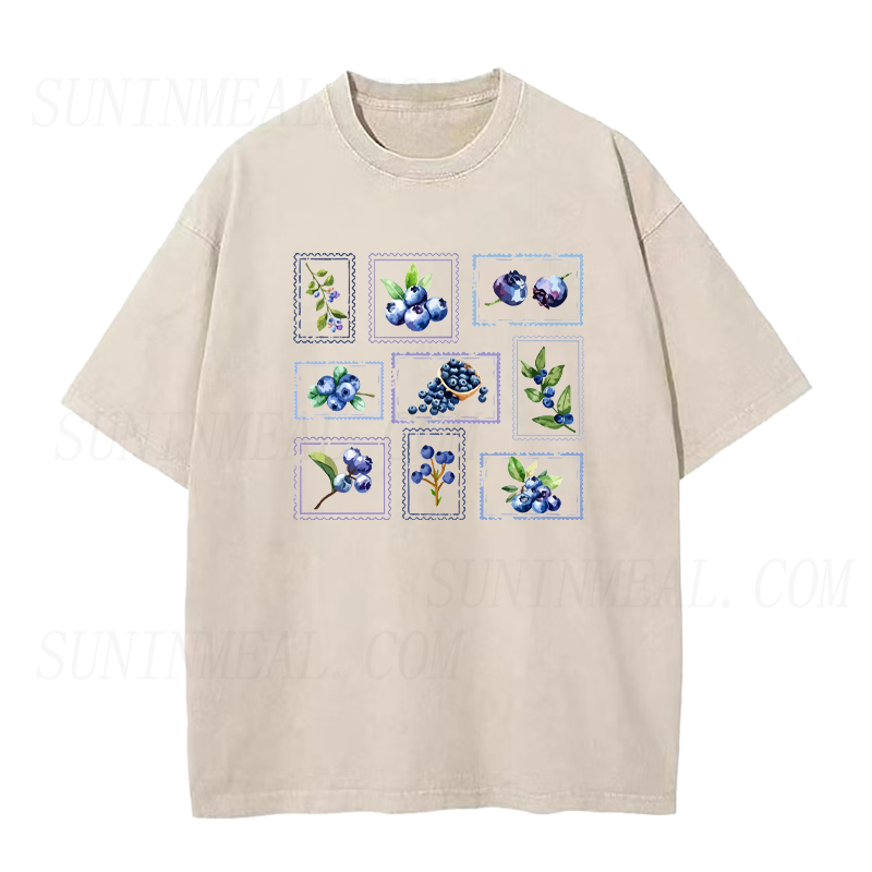 Watercolor Blueberry Stamp Unisex Tee