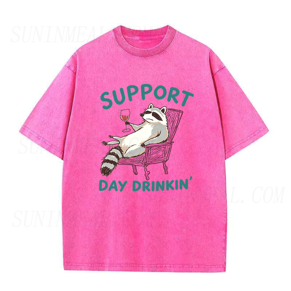 Support Day Drinkin Raccoon Unisex Tee