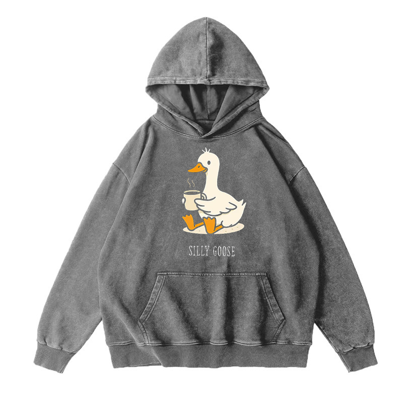 Funny Goose with Coffee Unisex Hoodie