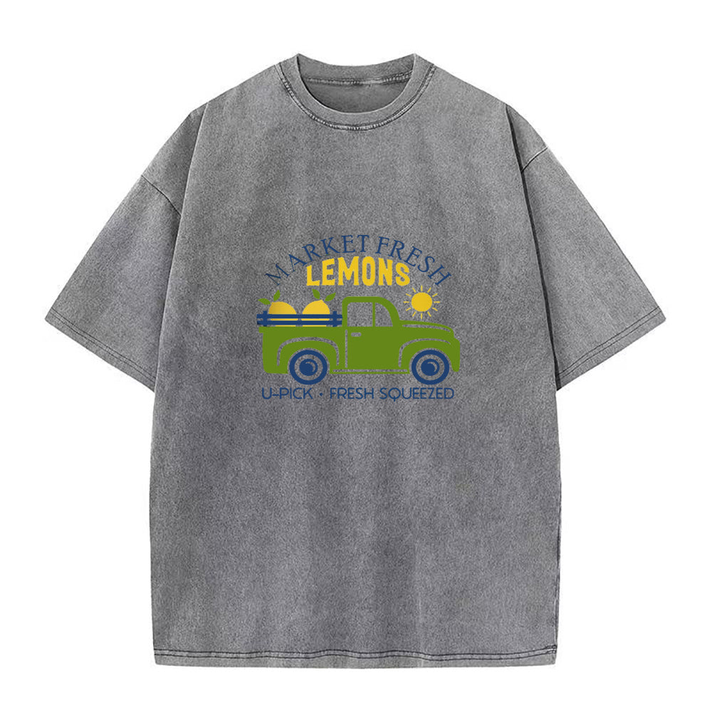 マーケットフレッシュレモンユニセックスTシャツ