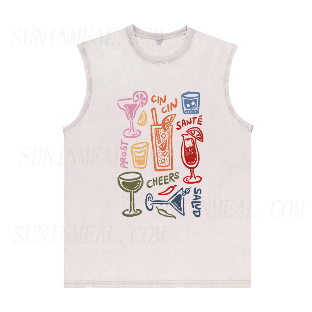 Wine Glasses Drink Unisex Tank Top
