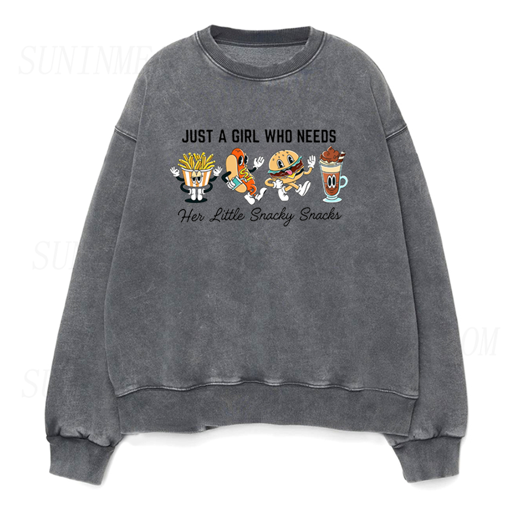 Just A Girl Who Needs Her Little Snacky Snacks Unisex Crewneck Sweatshirt