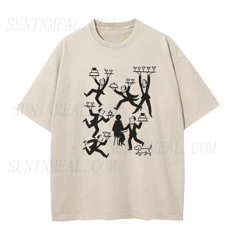 Tiny People Servers in a Restaurant Unisex Tee