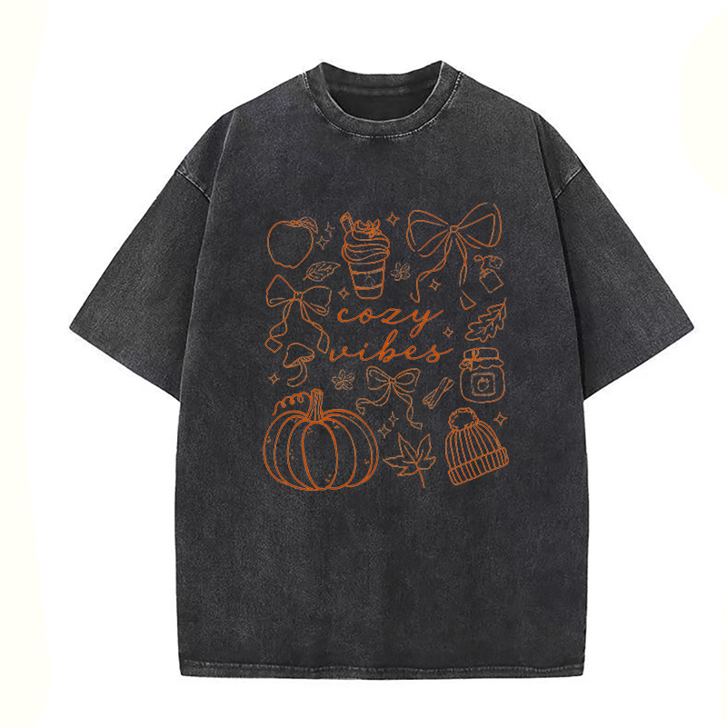 Hand Drawn Pumpkin Retro Preppy Unisex Tee