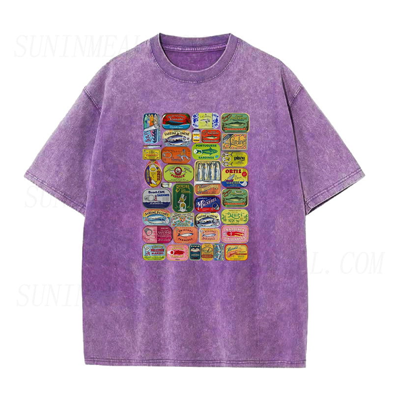 Vintage Sardine Tin Can Label Unisex Tee