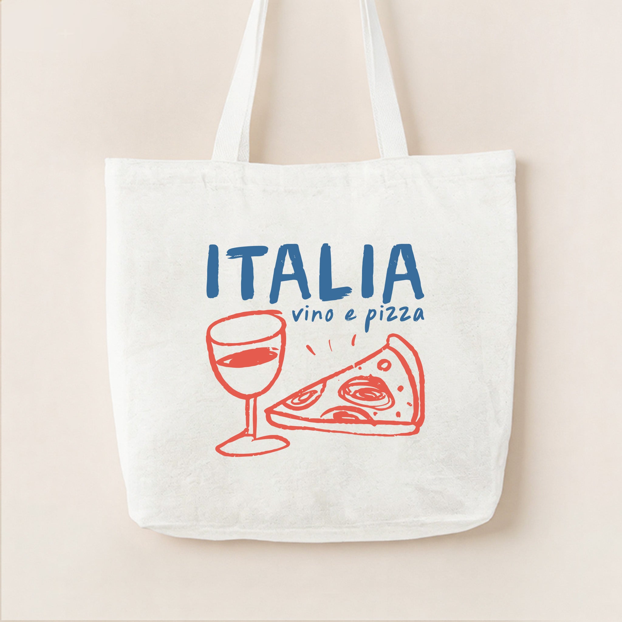 Italy Vino E Pizza Canvas Tote Bag