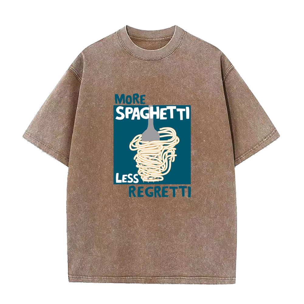 スパゲッティを増やし、後悔を減らすユニセックスTシャツ