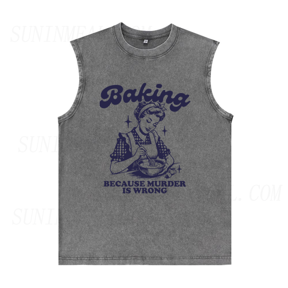Baking Because Murder Is Wrong Unisex Tank Top