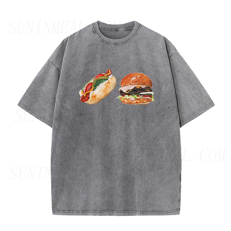 Cheeseburger and Hotdog Unisex Tee