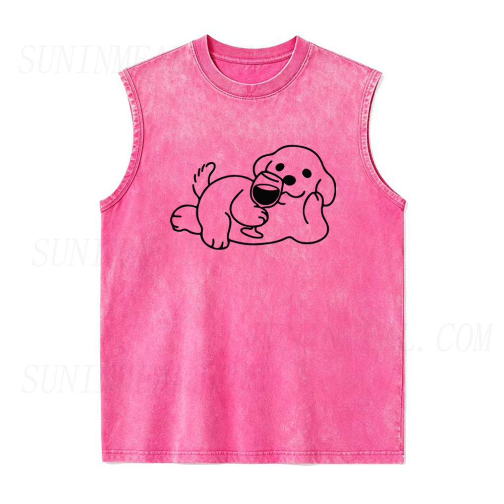 Wine Dog Unisex Tank Top