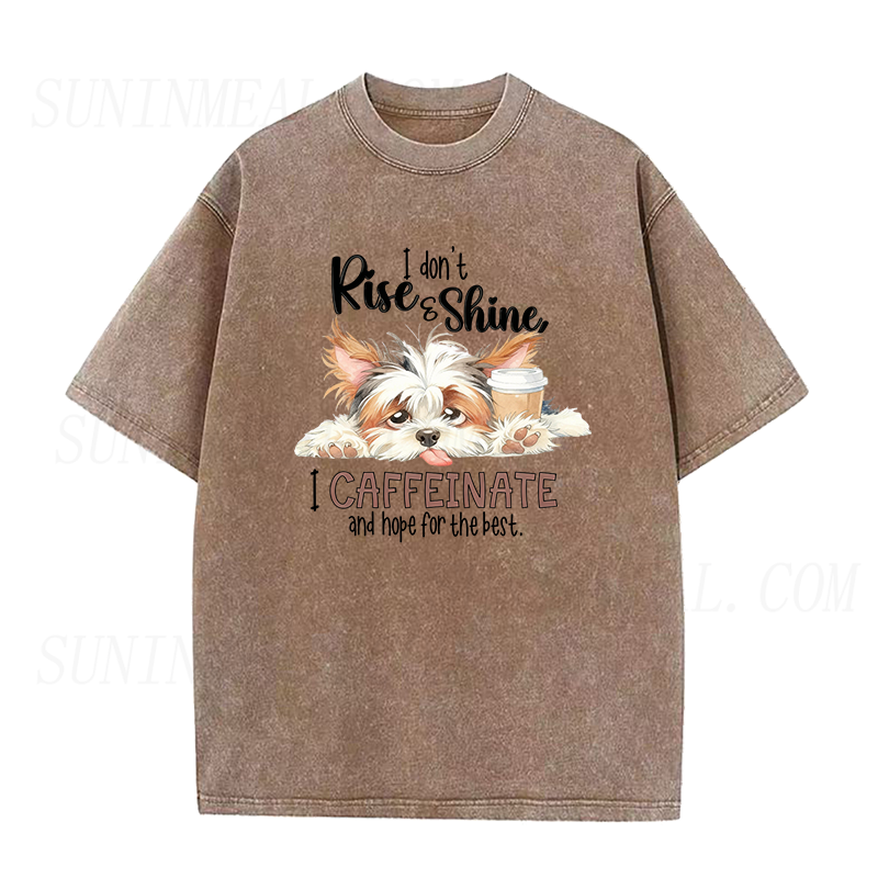I Don't Rise And Shine Dog Coffee Unisex Tee