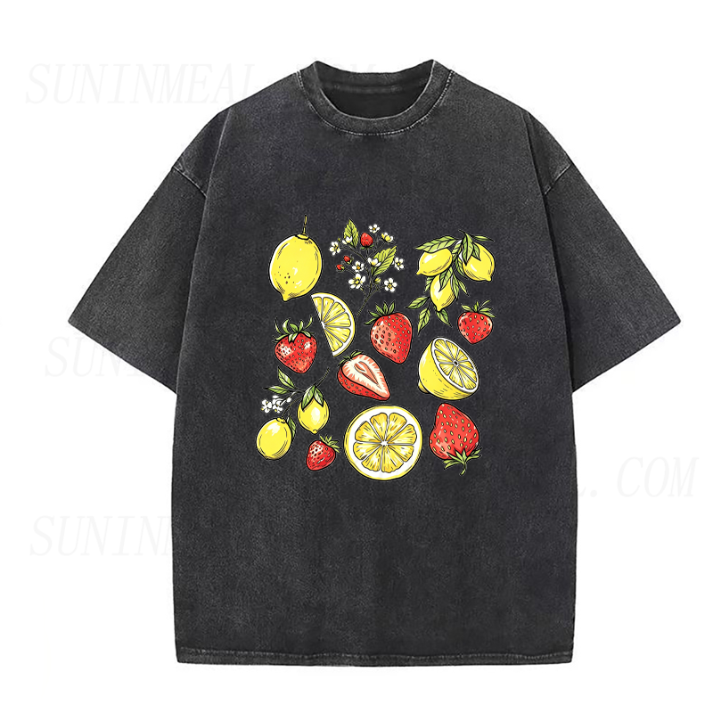 Lemon & Strawberry Botanical Unisex Tee