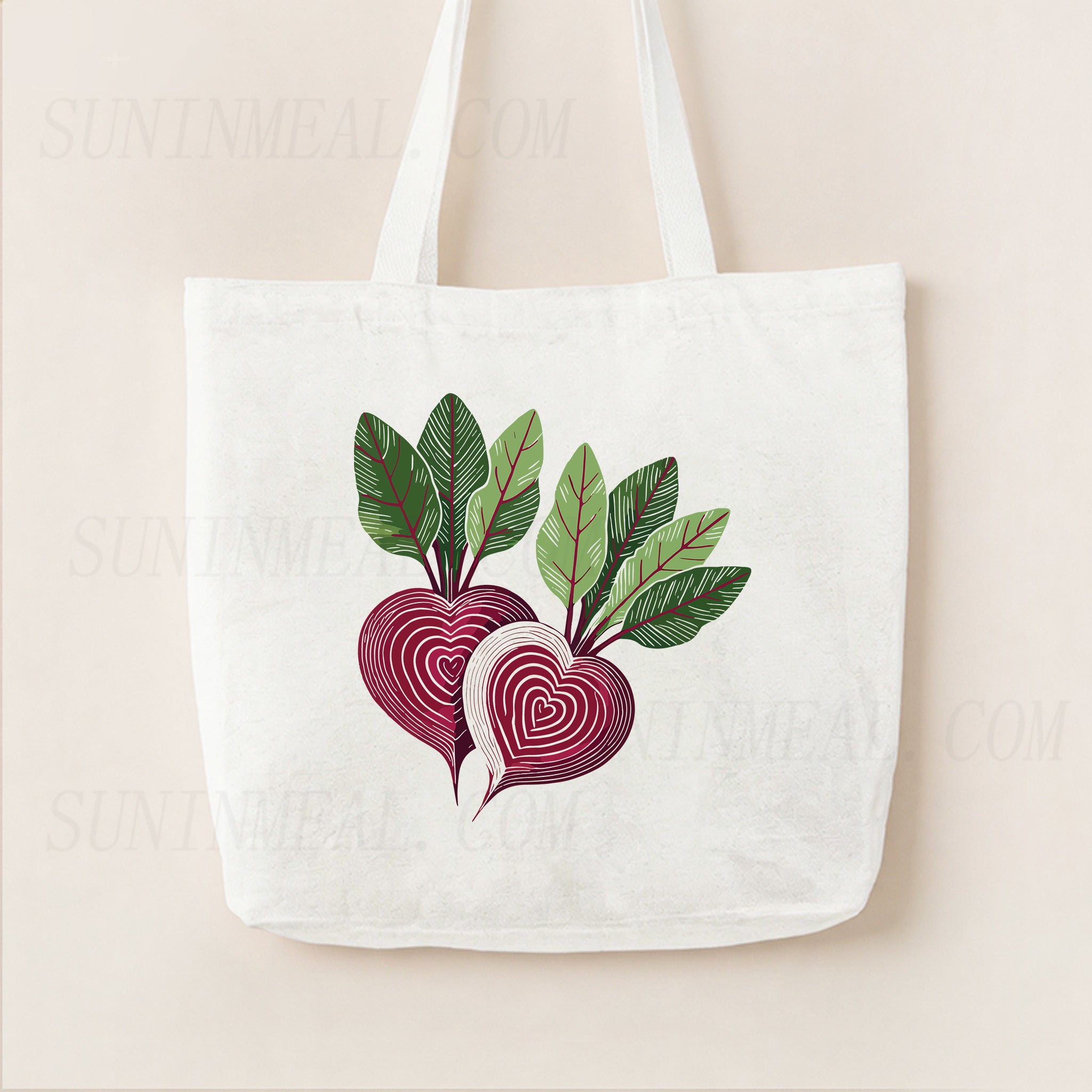 Beet Heart Canvas Tote Bag